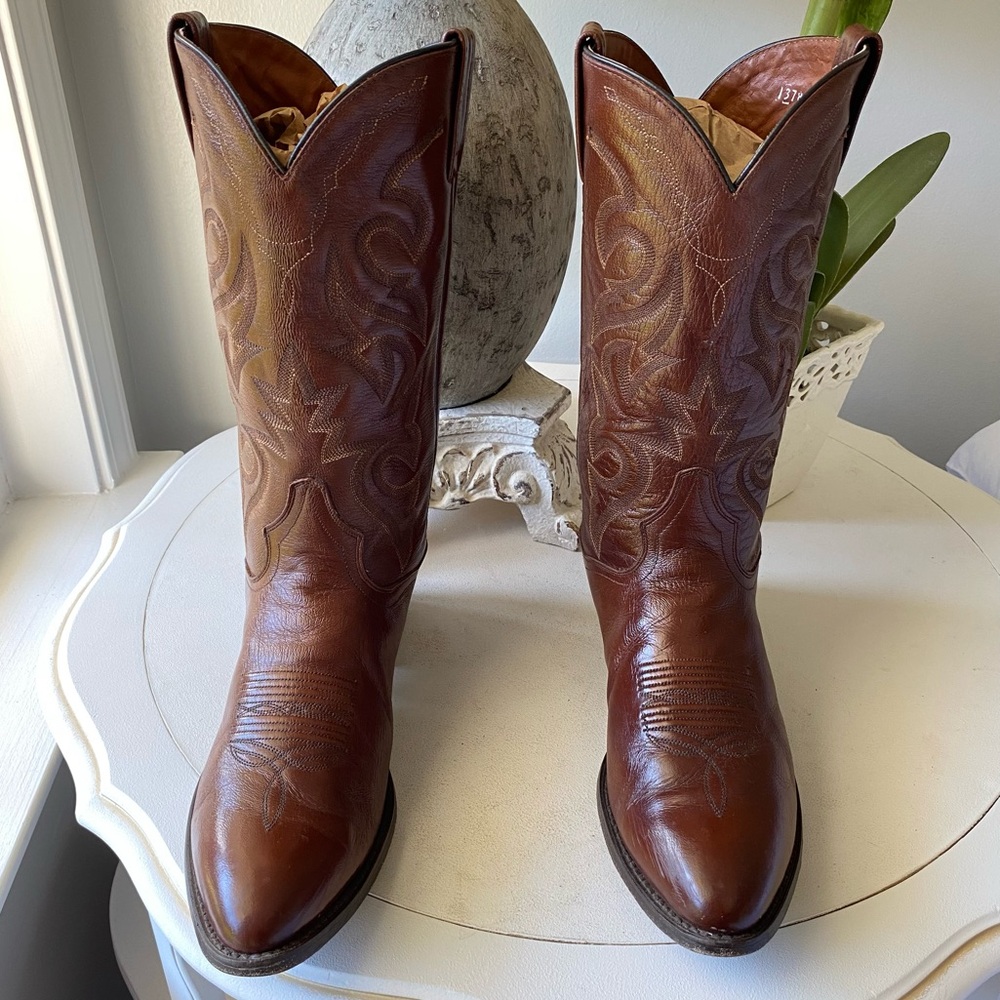 Dan Post Milwaukee Leather 13” Western Cowboy Boots Mens 10.5 Extra Wide Brown - Picture 4 of 9